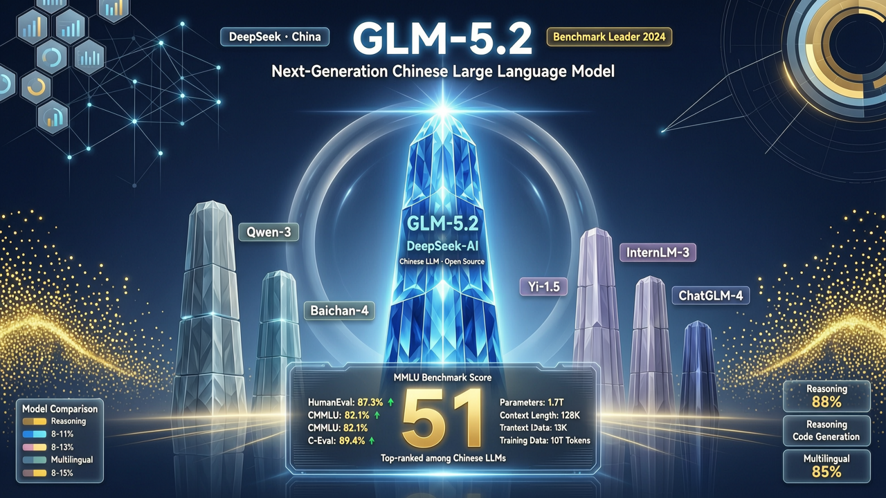 GLM-5.2登顶开源模型榜首:51分,中国AI打出开放权重最强牌