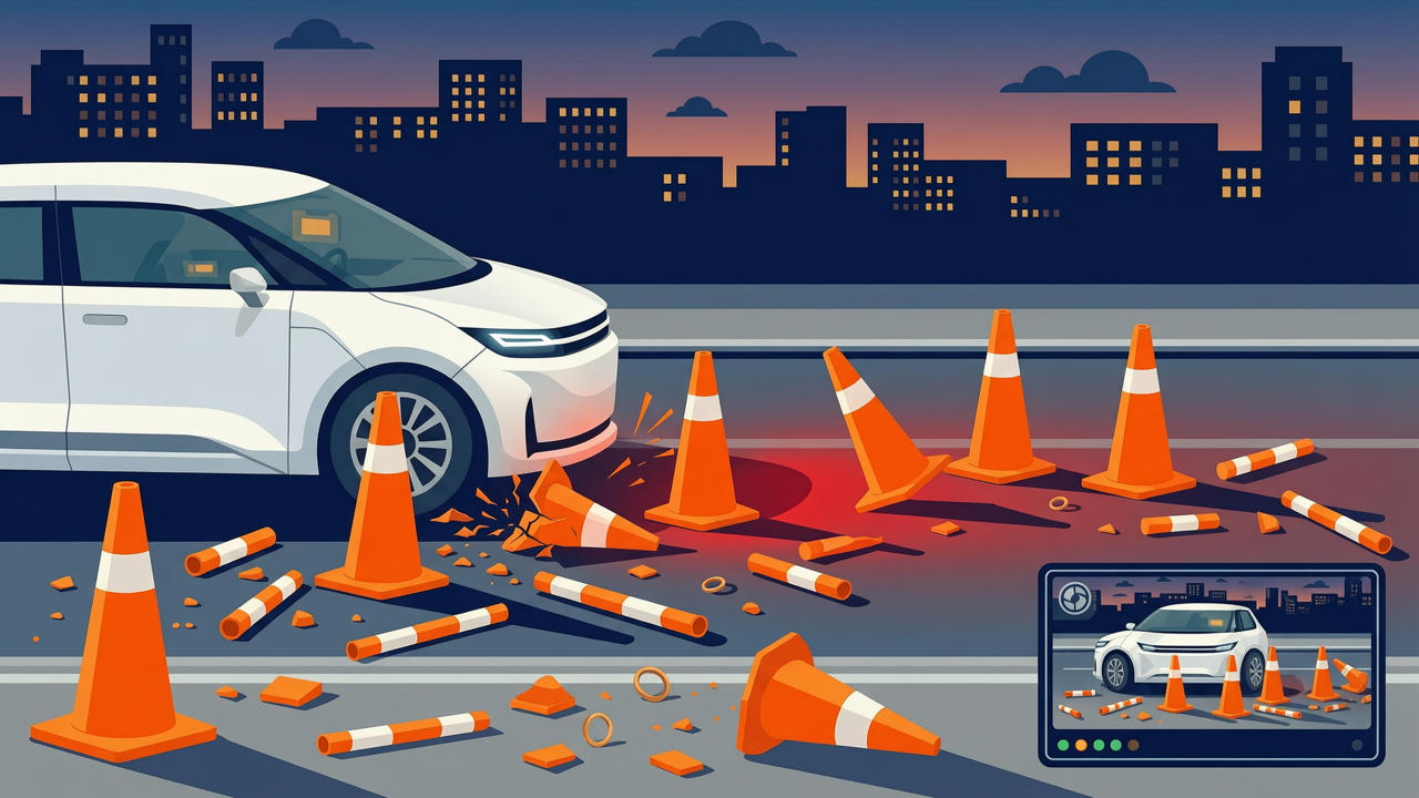 特斯拉Robotaxi撞穿路障后照常行驶：高管刚说完安全记录“无可挑剔”封面