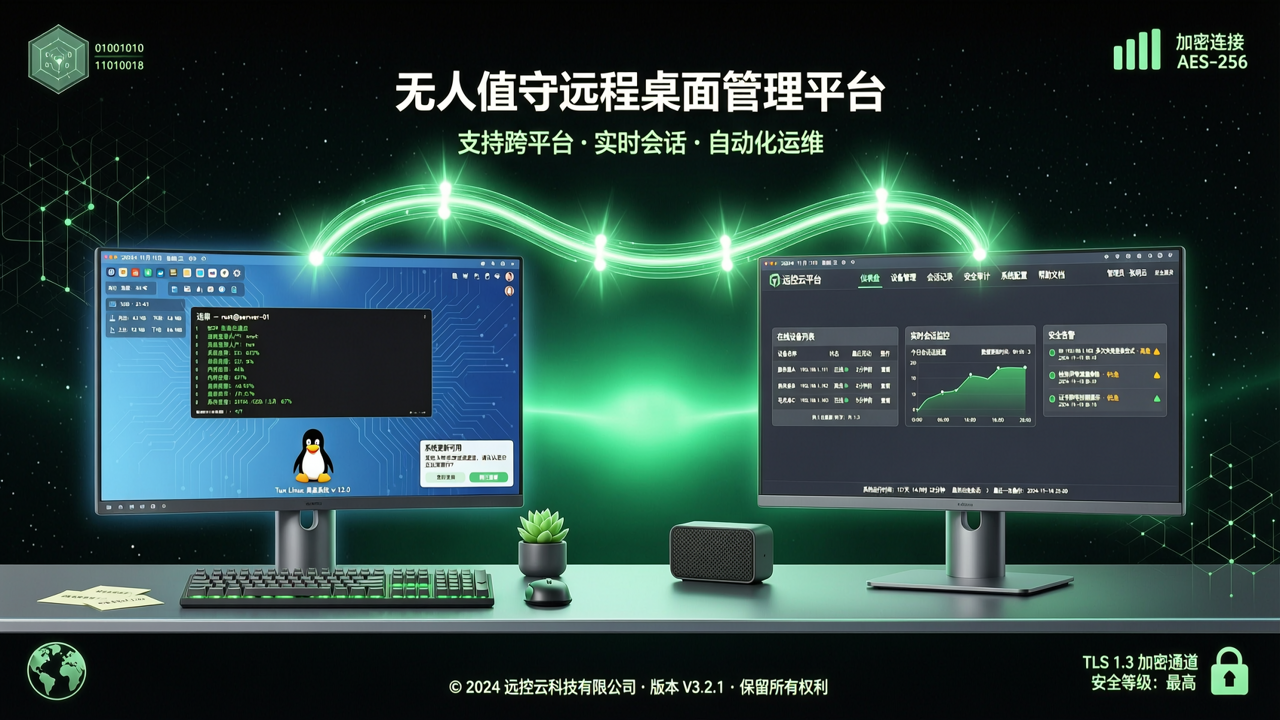 Linux Wayland远程桌面终于能无人值守了：RustDesk 1.4.9预览版3步配置，多显封面
